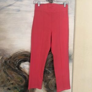 Pinup Girl High Waist Crop Trousers pink twill